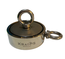 Load image into Gallery viewer, Kratos 2400 Double Sided Neodymium Fishing Magnet with Two Eyebolts - Kratos Magnetics LLC
