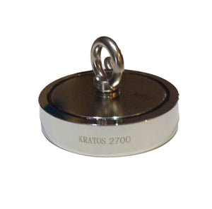 Kratos 2700 Double Sided Neodymium Fishing Magnet with Two Eyebolts - Kratos Magnetics LLC